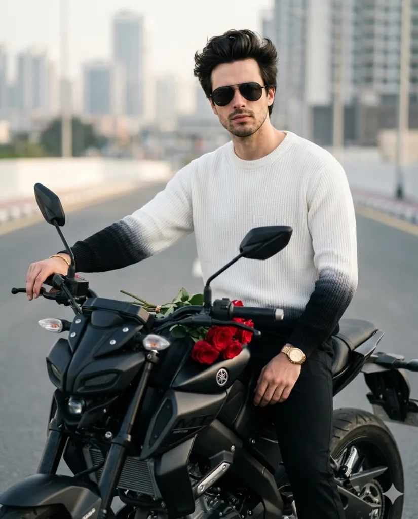 Cinematic Luxury Biker Portrait Prompt 2