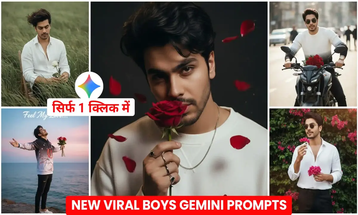 Google Gemini Boy Holding Rose Photo Prompts